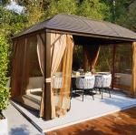 10x10 10x12 Aluminum Frame Pergola Outdoor Hardtop Gazebo Anti Mosquito