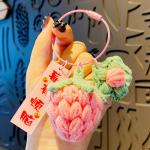 Plush Crocheted Good Things Happen Pendant Hand-Woven Wool Persimmon Good
