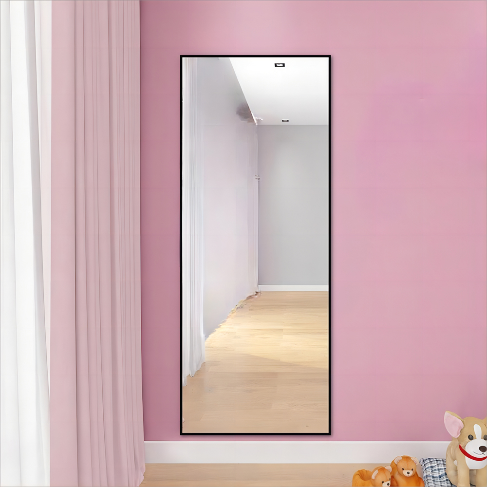 Contemporary Full Length Metal Antique Rose Gold Bedroom Decoration Mirror with Stand