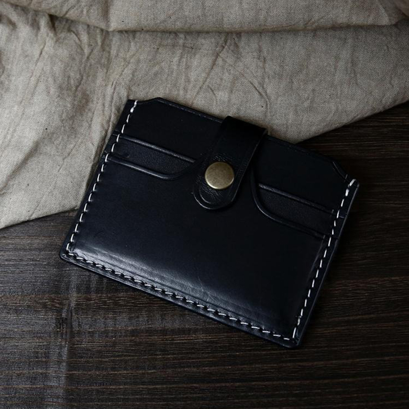 Genuine Leather Double-Layer Card Box for Credit Cards Automatic Ejection and Low MOQ