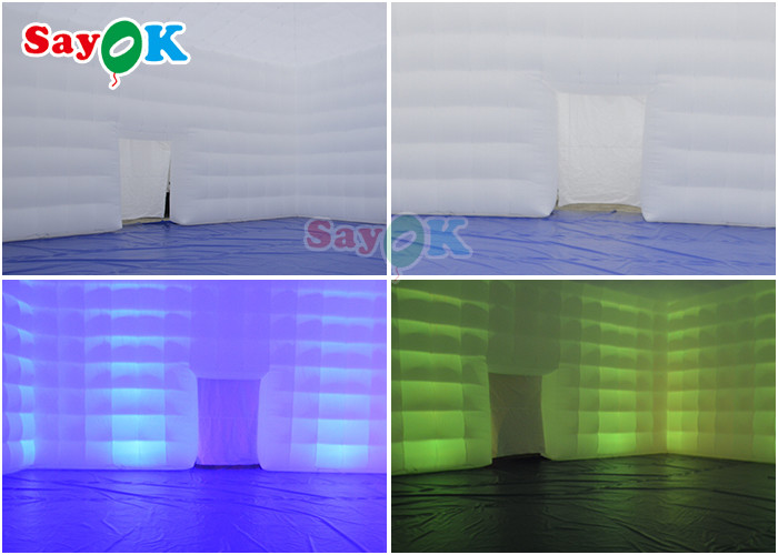 PVC Automatic Inflatable Lawn Tent 10x10x5m Inflatable Led Party Tent
