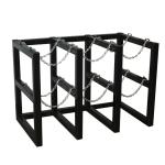 Outdoor 2 Cylinder O2 Tank Rack Metal Fab Products Black