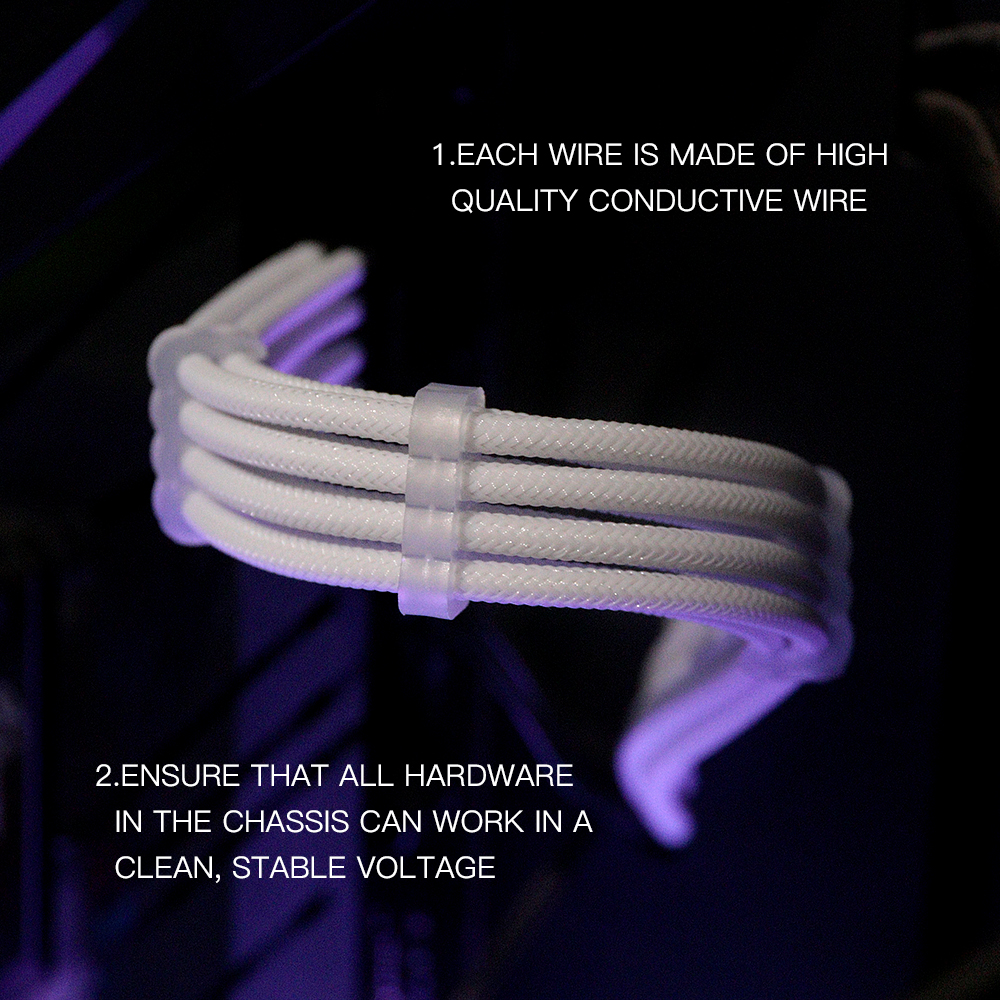 Sleeved Extension Kit Losenda USB PSU Cable Sleeve Kit Computer Power Cables USB Ties Lightning Cable Charger