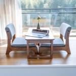 Mail Packing Japanese Style Tatami Wood Legless Floor Tea Chair Solid Wood with