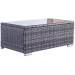 Outdoor Garden Furniture Wicker Rattan Sofa Set with Coffee Table in PE Rattan