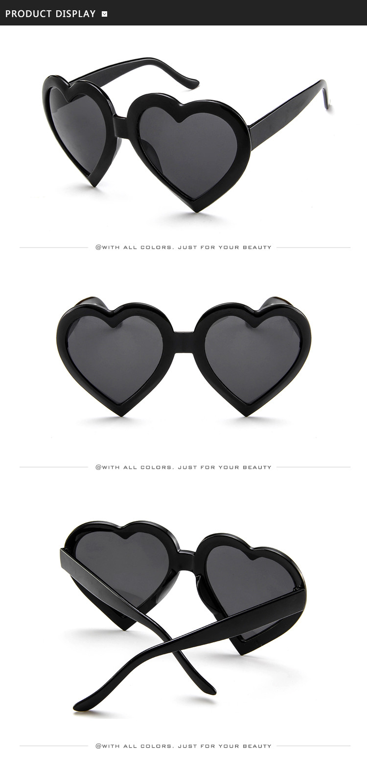Women UV400 BSCI Love Heart Shaped Sunglasses Cat Eye Mod Vintage Style