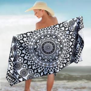 Wholesale Personalized Rectangular Beach Towel With Custom Logo Lightweight from china suppliers