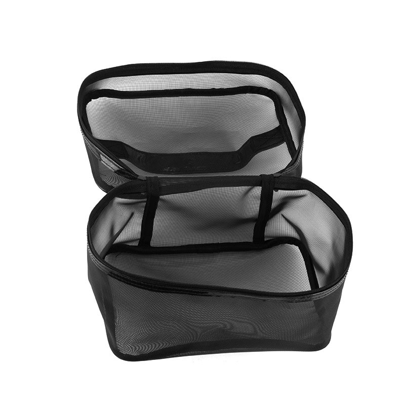Breathable Transparent Mesh Cosmetic Bag Large Capacity Portable Storage