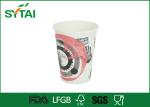 Custom Printed White Black Disposable Paper Cups For Hot Drinks / Coffee