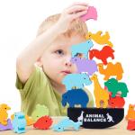 Children 3cm Dinosaur Wooden Building Blocks Toy Animal Town Wooden Blocks