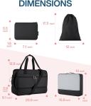 Large Black 40L Carry On Weekend Overnight Bag Sports Gym Yoga Custom With Shoe
