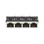 LPJ46213BHNL 10/100 Base-T Tab Down Green/Yellow LED 1x4 Port Ethernet Lan RJ45