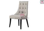 High Back Blue Velvet Tufted Upholstered Dining Chairs with Black Iron Legs