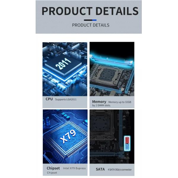 Customized X79 computer motherboard X79 Chipset desktop mainboard Dual channel DDR3 LGA2011 SATA3 M-ATX pc motherboard