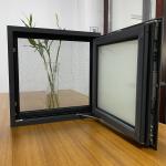 Customized Size Commercial Aluminum Casement Windows Black Aluminum Crank Out
