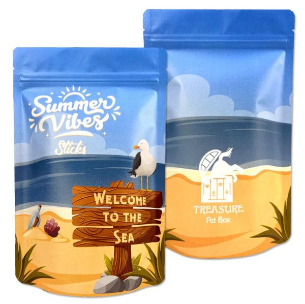 Printing Plastic Bag Manufacturer Full Printing Stand Up Zip Lock Pouch Mylar