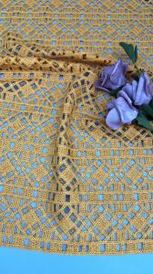 Wholesale Corded Lace Fabric High Quality Elegant For Lady Yellow Pattern New Fashion for Garments Gowns from china suppliers