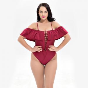 China One Piece Swimsuit Sexy Swimwear Women Hollow Out Bandage Strap U-back Solid color1927 on sale