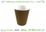 Brown Ripple Paper Cup For hot drinking Heat-insulation And Anti-skidding