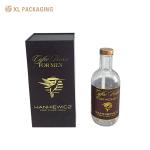 Custom Blue Paper Cardboard Rigid Boxes Book Shape Whisky Alcohol Drink Wine