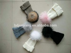 China warm winter hat beaine fur poms on sale