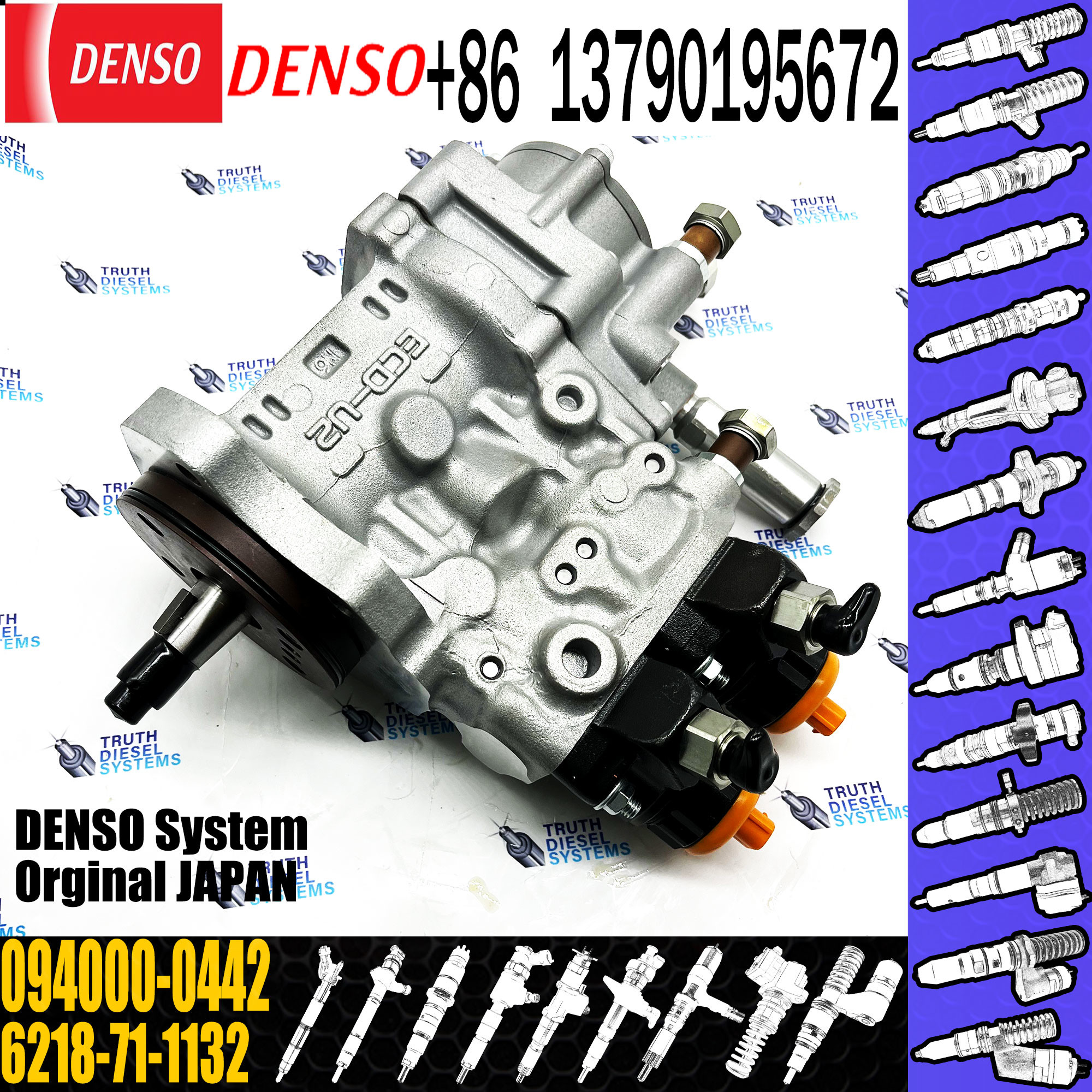 Remanufactured Diesel Fuel Injection Pump 094000-0442 for KOMATSU Komatsu PC750-7 SAA6D140E-3 6218-71-1130