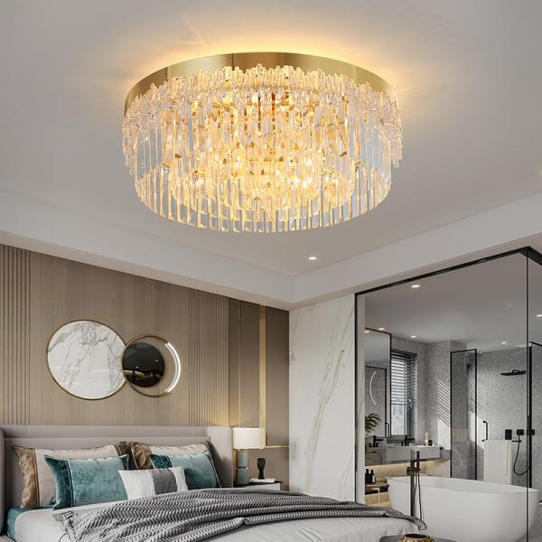 Stainless Steel Gold Lighting Modern Polished Round led flush mount ceiling