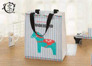 Wholesale Women Sublimation Printed Canvas Tote Lovely Cartoon Pattern Beige Eco-Friendly Resuable from china suppliers