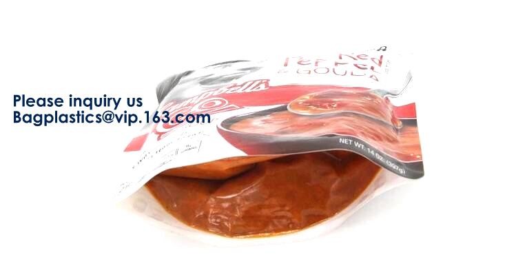 Stand Up Zipper Oven Microwave Cooking Bags /Retort Pouch/Microwave Bag For Liquid Organic Soup Packaging Bagease