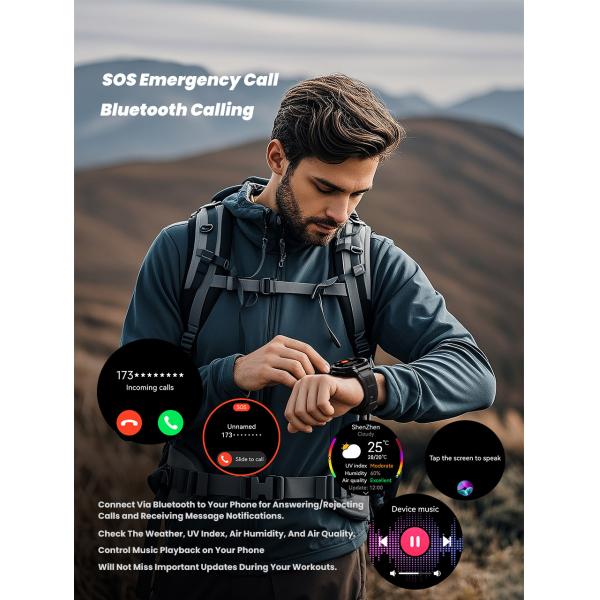 X2 GPS Smart Watch with 1.43" AMOLED Display and 150 Sport Modes