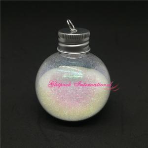 China 120ml transparent hanging christmas ball decorations tree clear PET jar ball bottle hook lid clear plastic decorative on sale