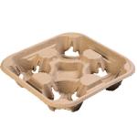 ISO 8oz-32oz Pulp Paper Takeaway Coffee Holder 4 Cup Carrier Tray