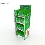 Freestanding 4-Tiers Green Metal Custom Pet Shop Display Rack