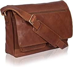 China 14inch Laptop Womens Leather Messenger Bag Canvas Cowhide 400g on sale