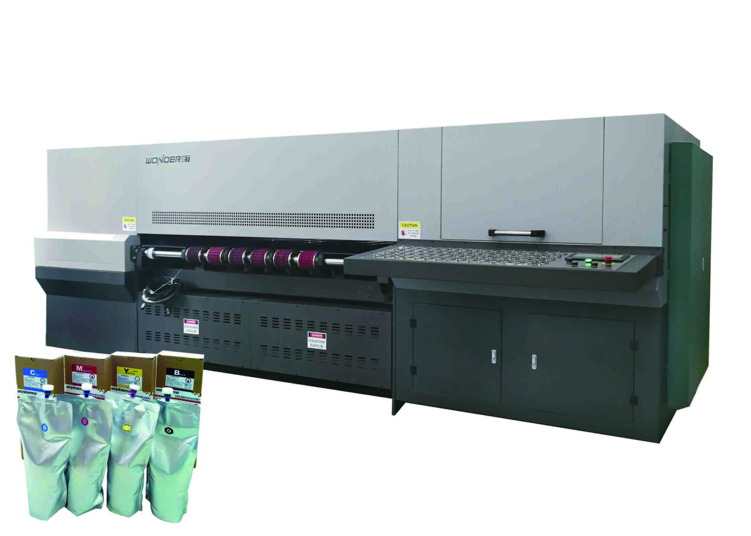 Corrugated Carton Single Pass Printer , High Speed Digital Printer Black Color