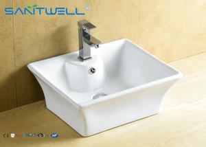 Wholesale Bathroom Ceramic One Piece Sink And Counter Top Basin 495*410*190 mm White Color from china suppliers