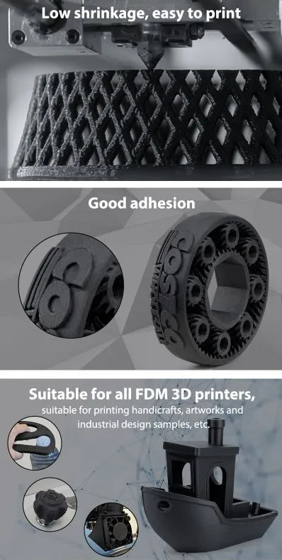 ASA Carbon Fiber PC Filament 3D Printer Filament 1.75mm Filament 1kg 3D Printing Filament