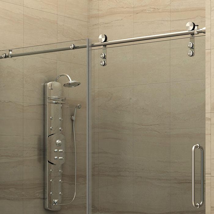 Zinc Alloy SS304 Heavy Duty Frameless Telescopic Sliding Barn Door Hardware Fitting