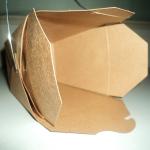 350g food grade cardboard white paper salad box with plastic handle