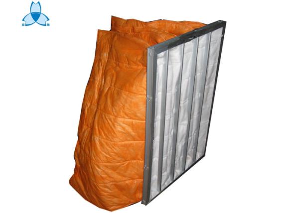 Medium Efficiency F6 Pocket Air Filter Hvac Duct Cleaning , Low Initial Pressure