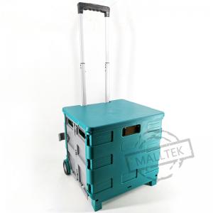 China Hand Carts Foldable Supermarket Trolley With Plastic PVC Wheel on sale