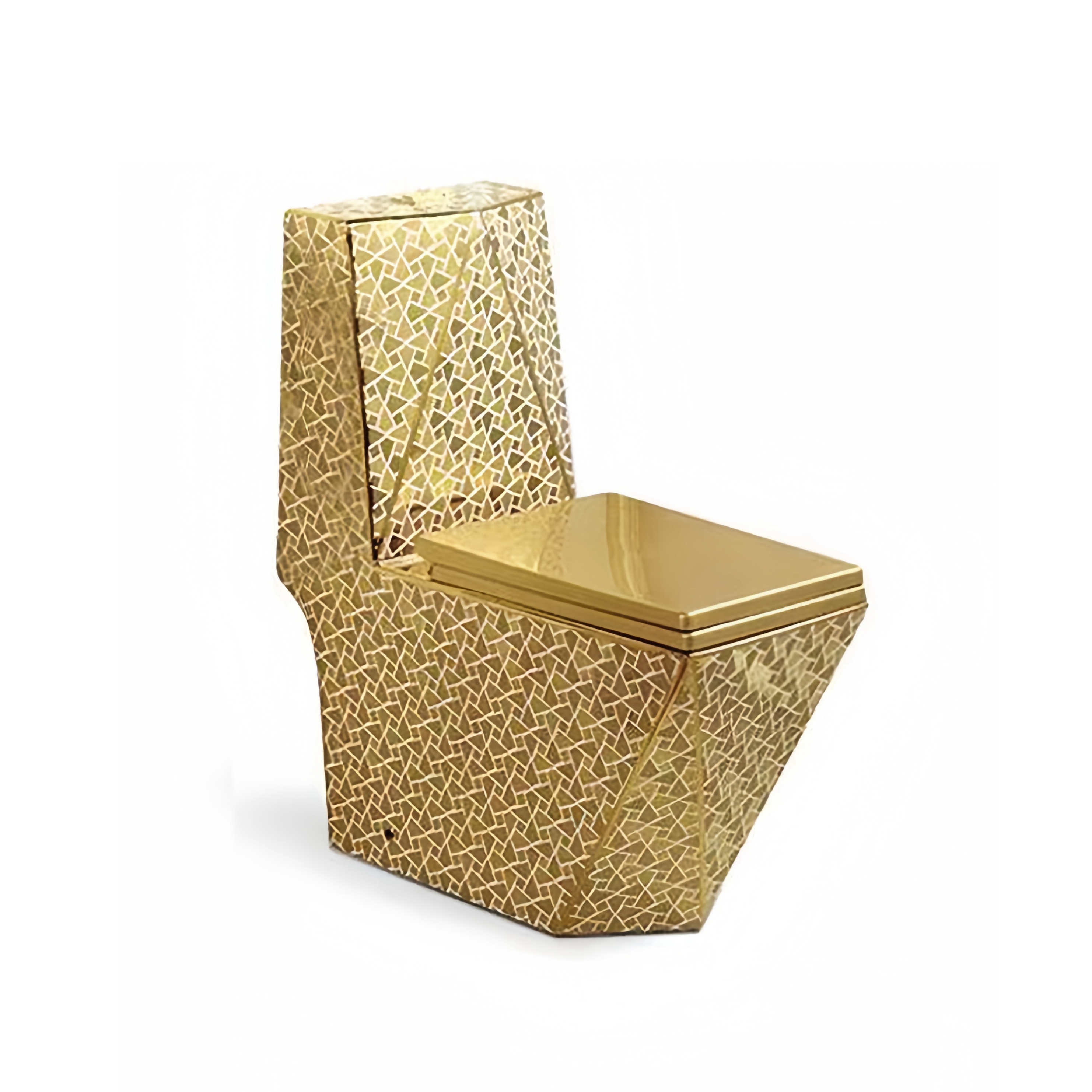 Modern Ceramic Toilet WC Set with Gold Finish Dual Flush Siphon Flush Luxury Bathroom