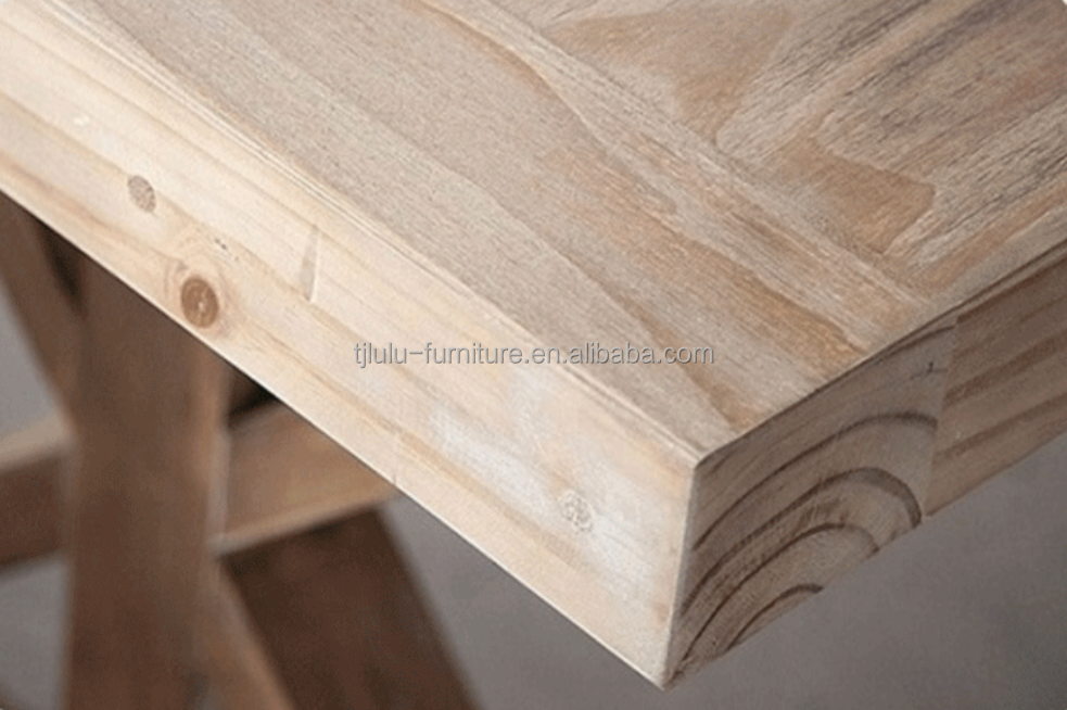 Customized Luxury French Solid Pine Wood Restaurant Dining Room Table Set