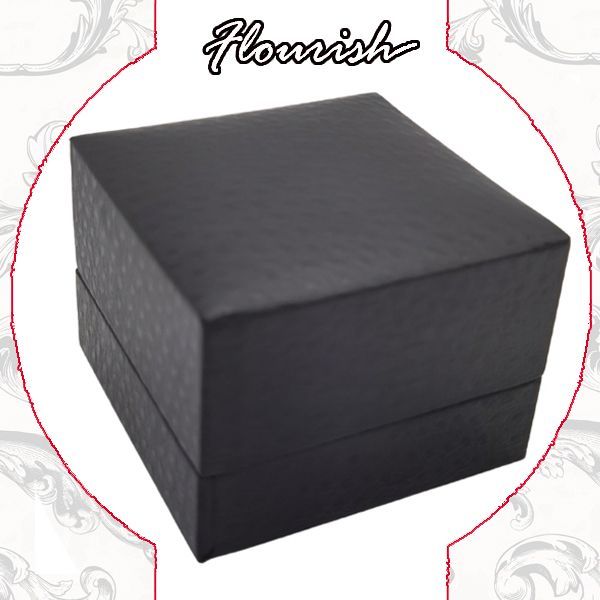Custom Logo Printing Black Texture Paper Watch Packaging Gift Box with Strong String