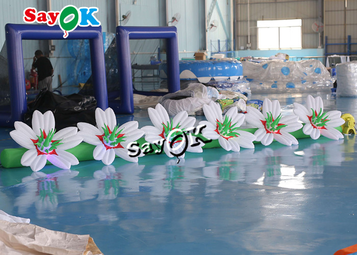 6m 20ft Inflatable Flower Chain With 16 Color Changing Lights For Valentine 'S Day Decorations