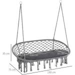 Outdoor Garden Patio Double Seat Hammock Chair Handmade with Cotton Rope Mail