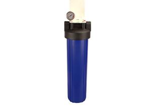 Wholesale 20'' big blue whole house water filter housings 1'' port with pressure gauge from china suppliers