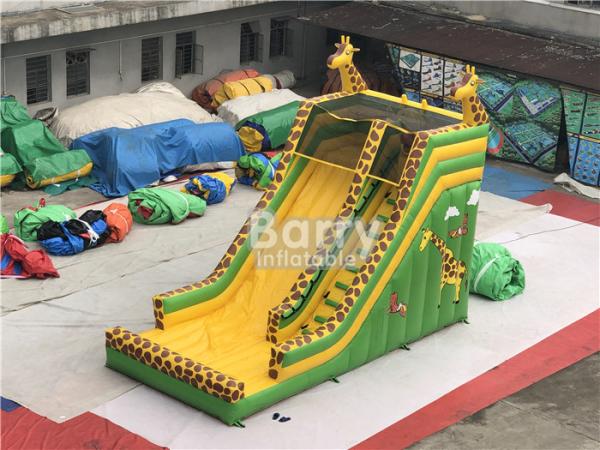 0.55mm PVC Kids Aduct Size Commercial Outdoor Giraffe Inflatable Dry Slide For