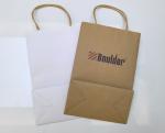 FSC Packaging Accessories , white brown black kraft paper bags with handles 4C