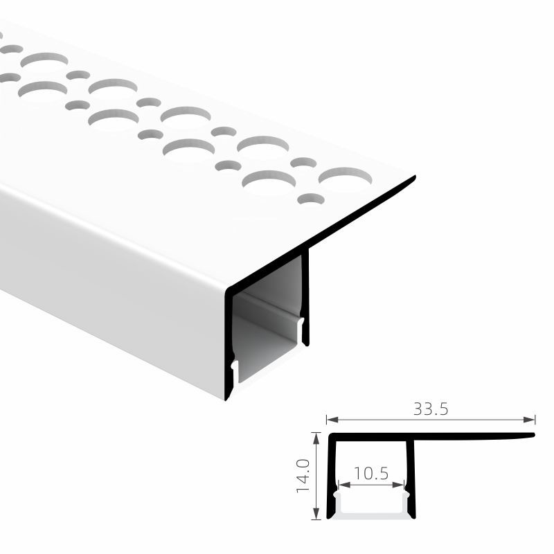 LED Plasterboard Profile With PC PMMA Recessed Led Strip Aluminum Profile Oem Edm 6063 T5 Aluminum
